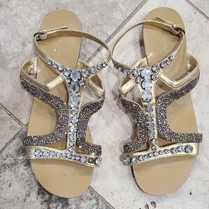 Nine West Gold and Silver Embellished Sandals